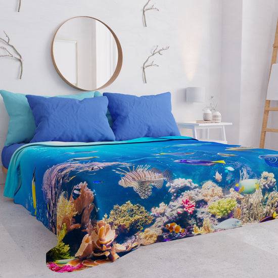 PETTI Copriletto Estivo, Coperta Leggera, Lenzuola Copriletto, Acquario Vendite Flash