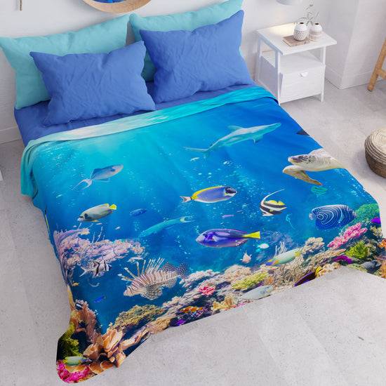 PETTI Copriletto Estivo, Coperta Leggera, Lenzuola Copriletto, Acquario Vendite Flash
