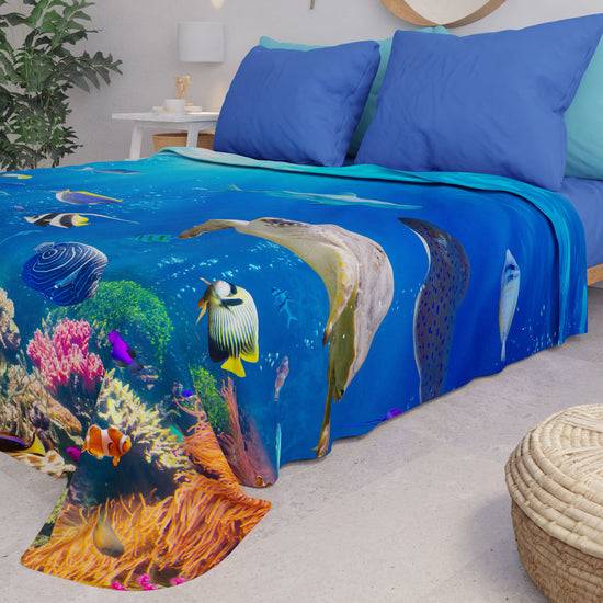 PETTI Copriletto Estivo, Coperta Leggera, Lenzuola Copriletto, Acquario Vendite Flash