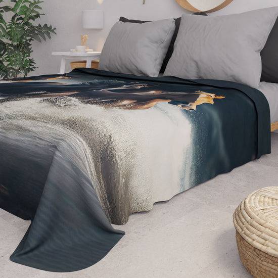 PETTI Copriletto Estivo, Coperta Leggera, Lenzuola Copriletto, Horses Nuova