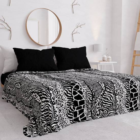 PETTI Copriletto Estivo, Coperta Leggera, Lenzuola Copriletto, Animalier Zebrato Italy