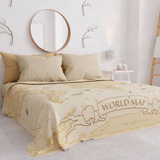 PETTI Copriletto Estivo, Coperta Leggera, Lenzuola Copriletto, World Beige In Linea