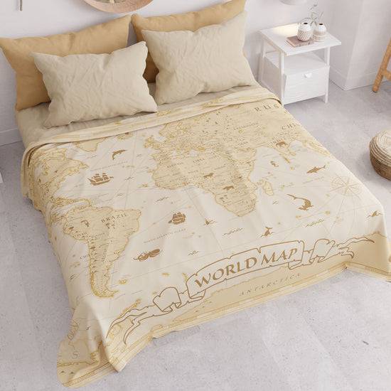 PETTI Copriletto Estivo, Coperta Leggera, Lenzuola Copriletto, World Beige In Linea