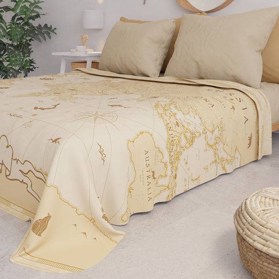 PETTI Copriletto Estivo, Coperta Leggera, Lenzuola Copriletto, World Beige In Linea