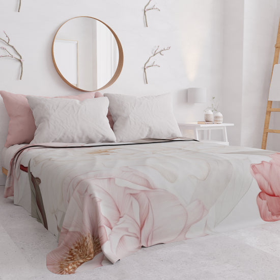 PETTI Copriletto Estivo, Coperta Leggera, Lenzuola Copriletto Peonia Nuovo