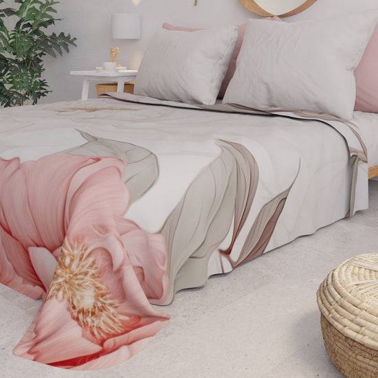 PETTI Copriletto Estivo, Coperta Leggera, Lenzuola Copriletto Peonia Nuovo