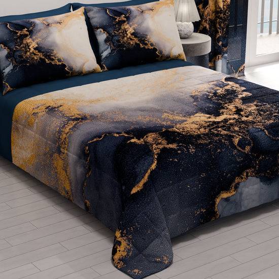PETTI Trapuntino Copriletto Primaverile Autunnale in Stampa Digitale Marble Blu Promozione Limitata