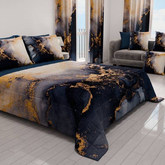PETTI Trapuntino Copriletto Primaverile Autunnale in Stampa Digitale Marble Blu Promozione Limitata