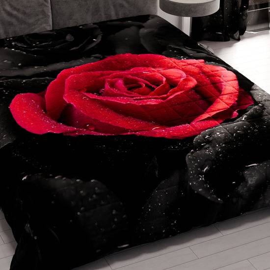 PETTI Trapuntino Copriletto Primaverile Autunnale in Stampa Digitale Black Roses Saldi