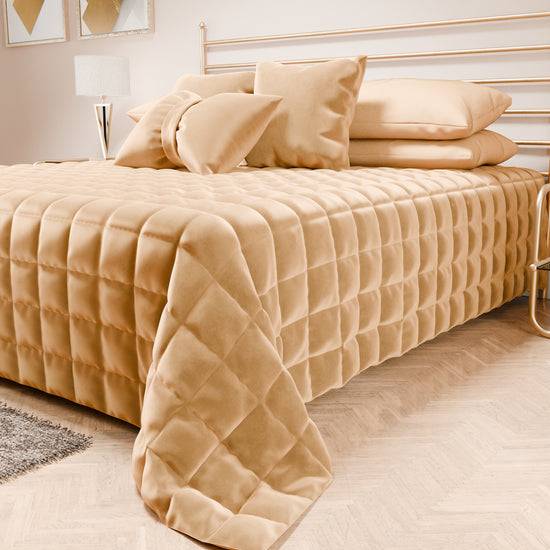 PETTI Trapuntino Copriletto Primaverile Autunnale in Velluto Double Face Oro Saldi Di Fabbrica