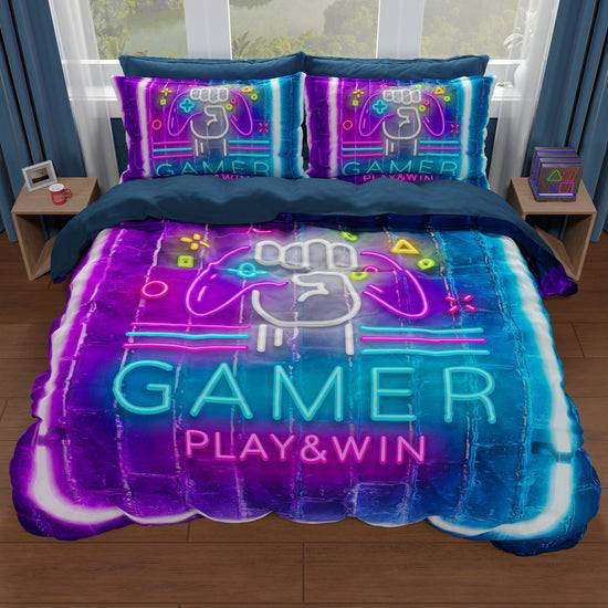 PETTI Copripiumino Matrimoniale, Singolo, Una Piazza e Mezza, Gamer Italia