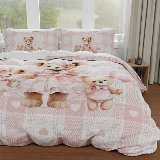 PETTI Copripiumino Matrimoniale, Singolo, Una Piazza e Mezza, Teddy Love Rosa Novità