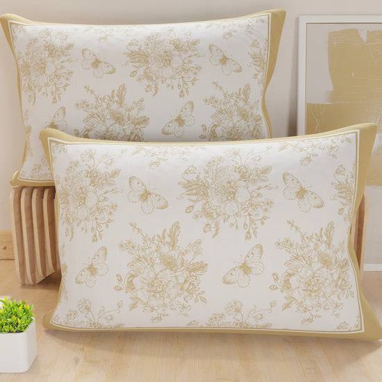 PETTI Federe, Federe Cuscini in Stampa Digitale, Botanic Beige Nuova