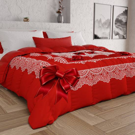 PETTI Piumone, Trapunta Matrimoniale, Singola, Piazza e Mezza, Fiocco Rosso Fino al 60% di sconto