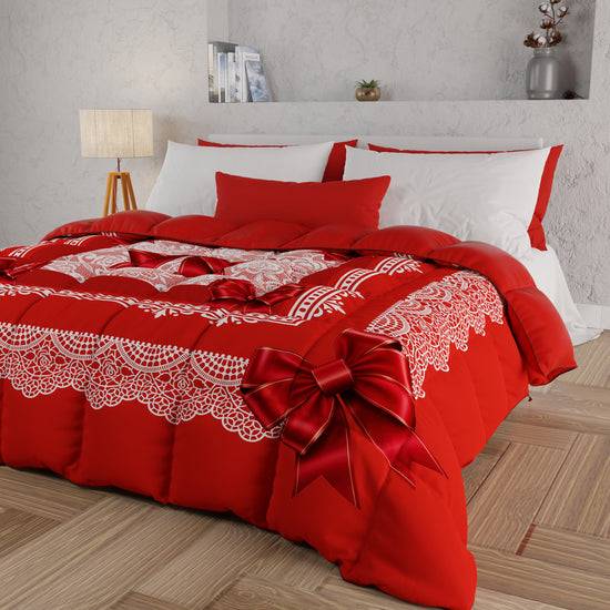 PETTI Piumone, Trapunta Matrimoniale, Singola, Piazza e Mezza, Fiocco Rosso Fino al 60% di sconto