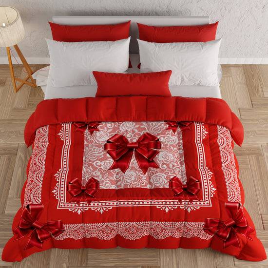 PETTI Piumone, Trapunta Matrimoniale, Singola, Piazza e Mezza, Fiocco Rosso Fino al 60% di sconto