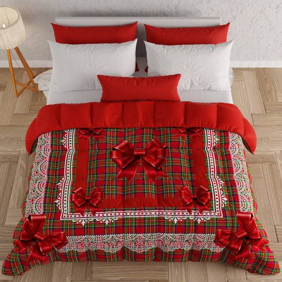 PETTI Piumone, Trapunta Matrimoniale, Singola, Piazza e Mezza, Fiocco Tartan, Fantasia Scozzese Fino al 65% di sconto