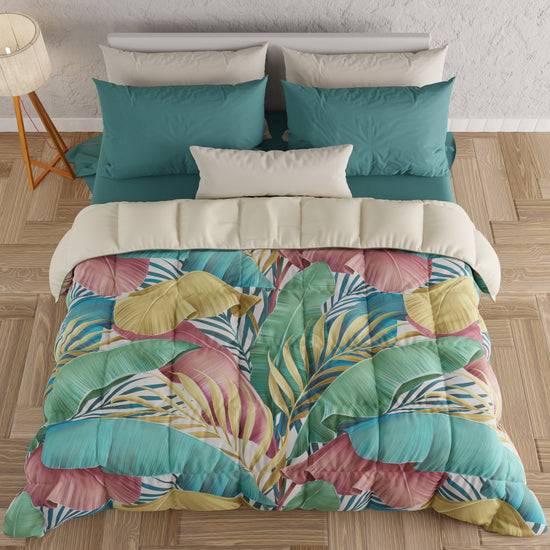 PETTI Piumone, Trapunta Matrimoniale, Singola, Piazza e Mezza Tropical Multicolor Only for today
