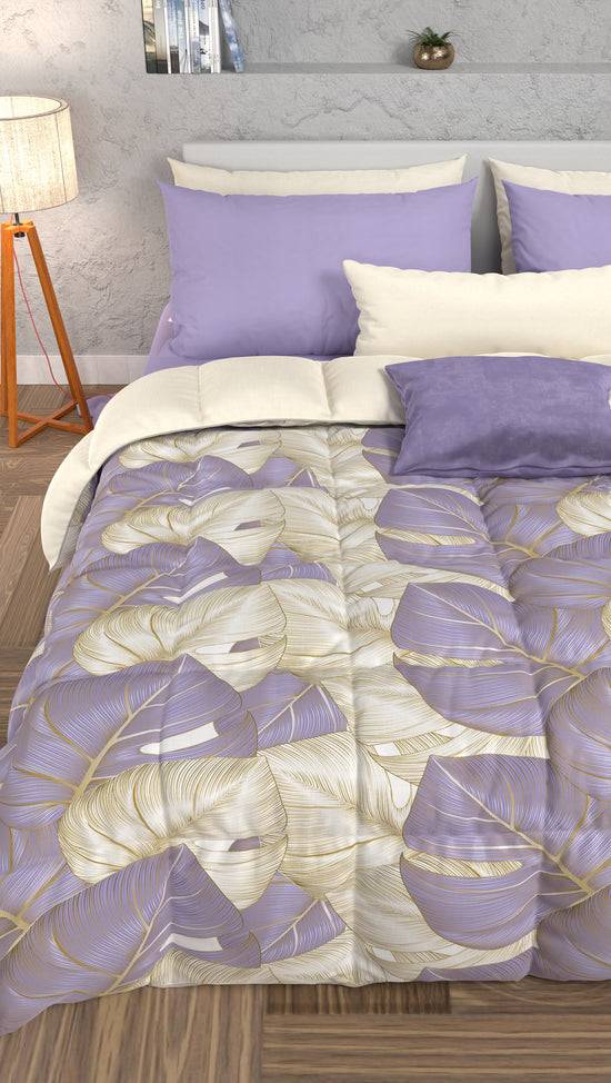 PETTI Piumone, Trapunta Matrimoniale, Singola, Piazza e Mezza Tropical 05 Lilla Fino al 55% di sconto