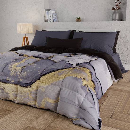 PETTI Piumone, Trapunta Matrimoniale, Singola, Piazza e Mezza, Marble-GrigioS 50% di sconto con spedizione gratuita