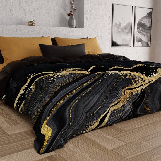PETTI Piumone, Trapunta Matrimoniale, Singola, Piazza e Mezza, Marble-Nero Officina