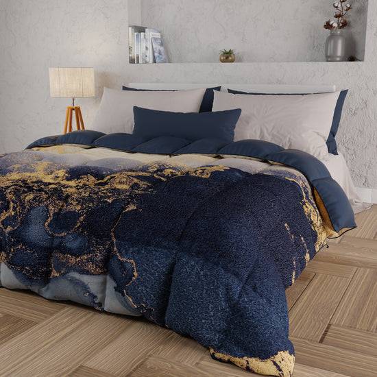 PETTI Piumone, Trapunta Matrimoniale, Singola, Piazza e Mezza, Marble-BluS Limitato a 3 giorni