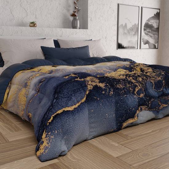 PETTI Piumone, Trapunta Matrimoniale, Singola, Piazza e Mezza, Marble-BluS Limitato a 3 giorni