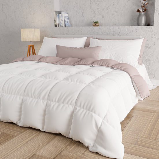PETTI Piumone Trapunta Matrimoniale, Singola, Piazza e Mezza, Rosa Antico Bianco 50% di sconto per tempo limitato