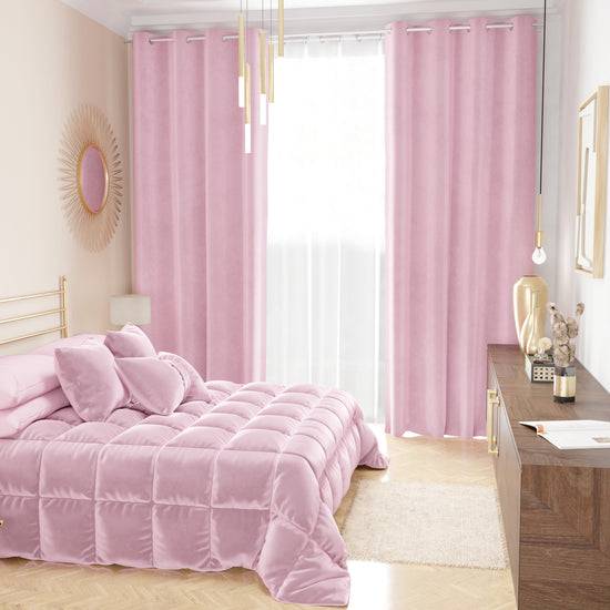 PETTI Trapunta, Trapunta Invernale Double Face in Morbido e Caldo Velluto Rosa Pezzi Unici