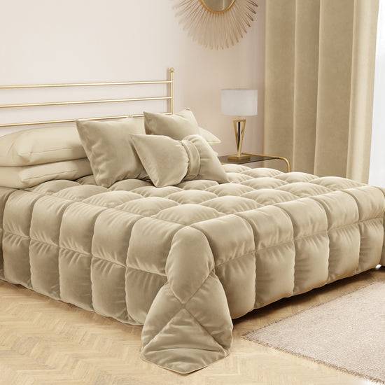 PETTI Trapunta, Trapunta Invernale Double Face in Morbido e Caldo Velluto Panna Shopping Online