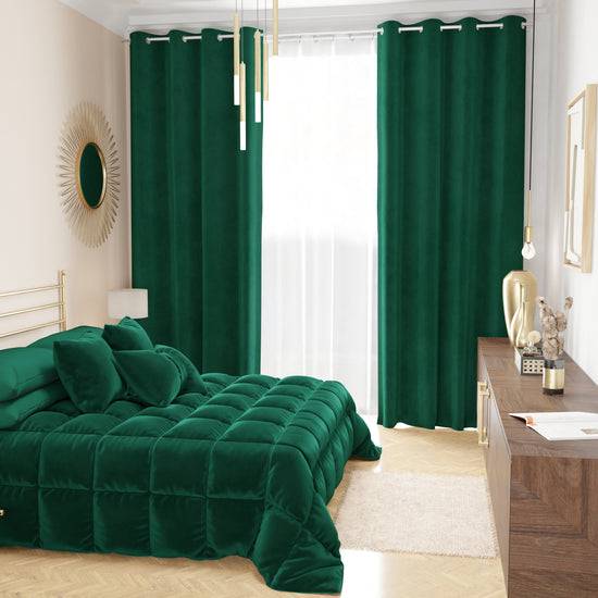 PETTI Trapunta, Trapunta Invernale Double Face in Morbido e Caldo Velluto Smeraldo Offerte