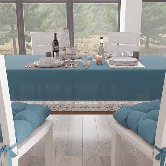 PETTI Tovaglia da Tavola Shabby Chic Copritavolo con Pizzo e Fiocchi Avion Vendite Flash