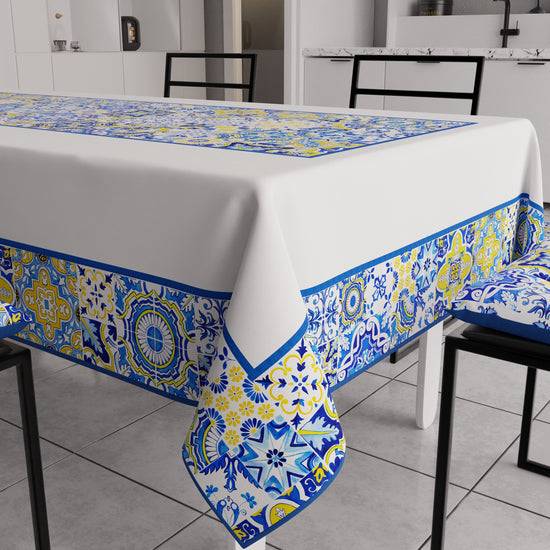 PETTI Tovaglia da Tavola Moderna, Copritavolo da Cucina, Vietri 02 Blu Flash Sale