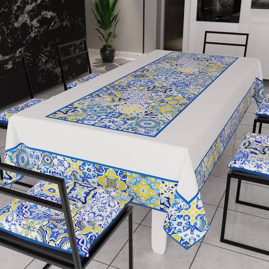 PETTI Tovaglia da Tavola Moderna, Copritavolo da Cucina, Vietri 02 Blu Flash Sale
