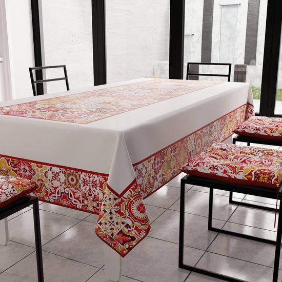 PETTI Tovaglia da Tavola Moderna, Copritavolo da Cucina, Vietri 02 Rosso Fornitura limitata