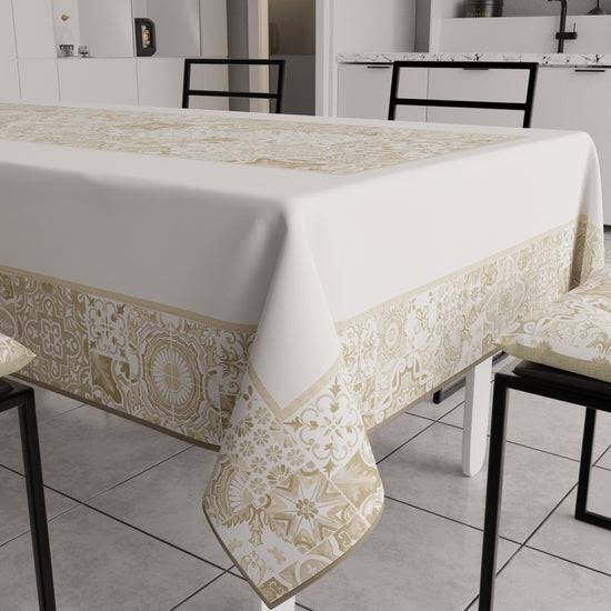 PETTI Tovaglia da Tavola Moderna, Copritavolo da Cucina, Vietri 02 Beige Offerta esclusiva