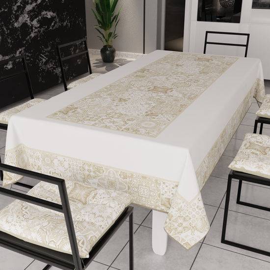 PETTI Tovaglia da Tavola Moderna, Copritavolo da Cucina, Vietri 02 Beige Offerta esclusiva