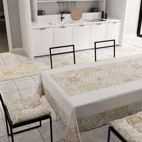 PETTI Tovaglia da Tavola Moderna, Copritavolo da Cucina, Vietri 02 Beige Offerta esclusiva