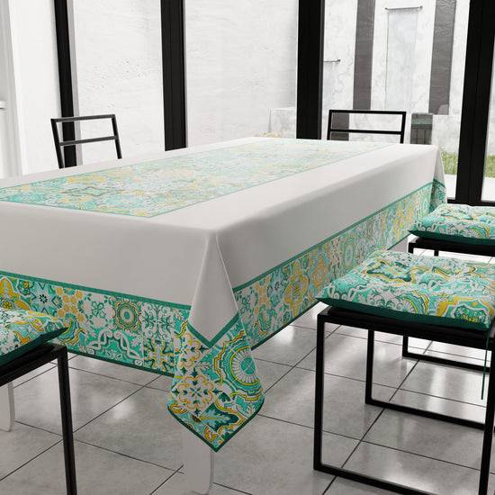 PETTI Tovaglia da Tavola Moderna, Copritavolo da Cucina, Vietri 02 Verde Acqua Vendite stagionali