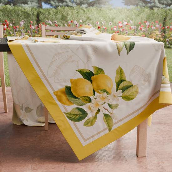 PETTI Tovaglia da tavola Antimacchia, Copritavolo da Cucina Lemon 02 Black Friday