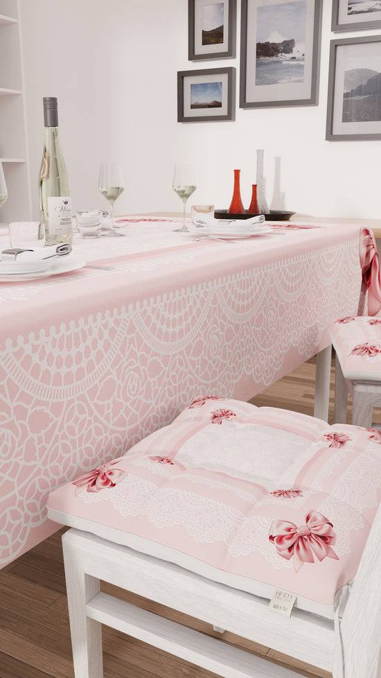 PETTI Tovaglia da tavola Antimacchia, Copritavolo da Cucina, Fiocco Rosa Latest fashion