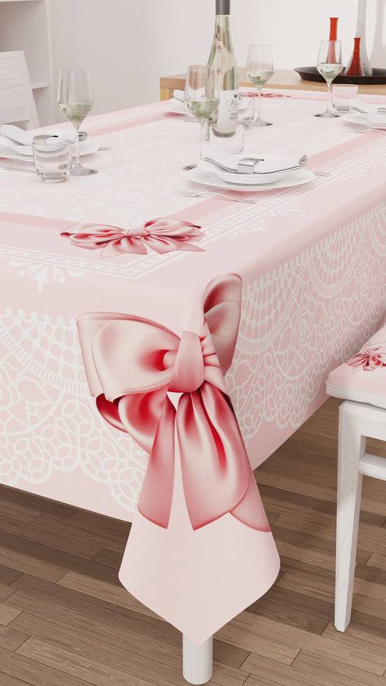 PETTI Tovaglia da tavola Antimacchia, Copritavolo da Cucina, Fiocco Rosa Latest fashion