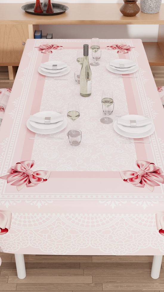 PETTI Tovaglia da tavola Antimacchia, Copritavolo da Cucina, Fiocco Rosa Latest fashion