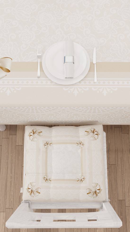 PETTI Tovaglia da tavola Antimacchia, Copritavolo da Cucina, Fiocco Beige Online Outlet