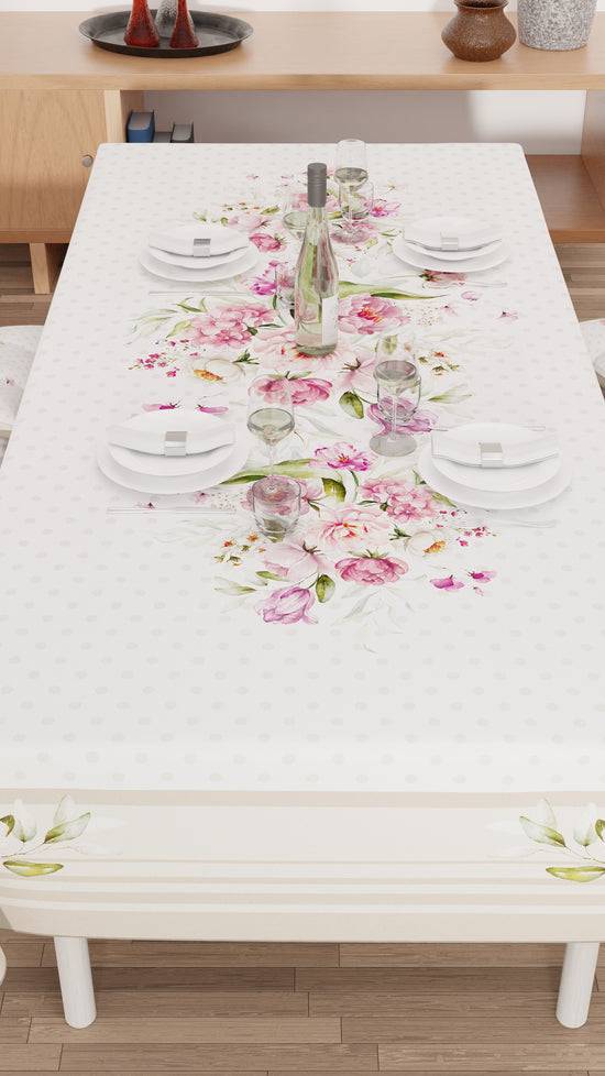 PETTI Tovaglia da tavola Antimacchia, Copritavolo da Cucina, Shabby Pois Beige Lightning offer