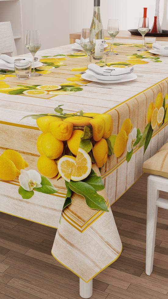 PETTI Tovaglia da tavola Antimacchia, Copritavolo da Cucina, Lemon Nuovi prodotti