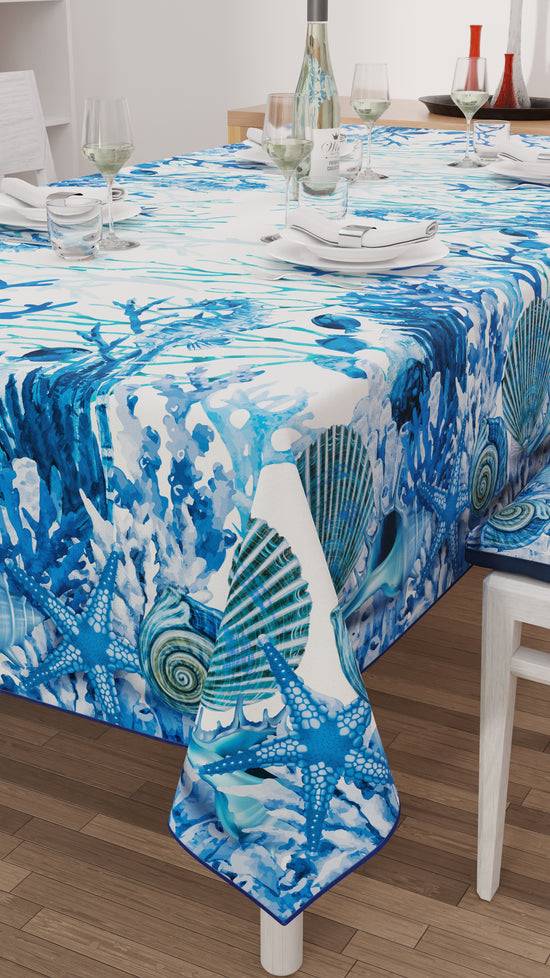 PETTI Tovaglia da tavola Antimacchia, Copritavolo da Cucina, Corallo Blu Comprane uno, ottenene uno gratis