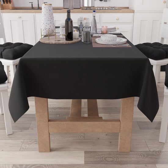 PETTI Tovaglia da Tavola in Cotone, Tovaglia Tinta Unita Nero Super Saving Price