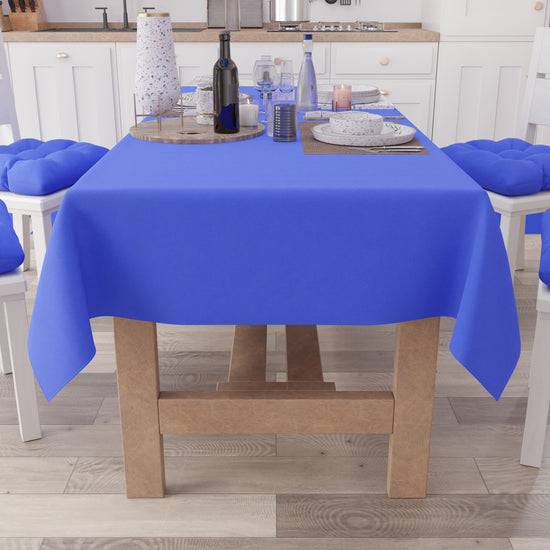 PETTI Tovaglia da Tavola in Cotone, Tovaglia Tinta Unita Blu Elettrico Ultimi tre giorni