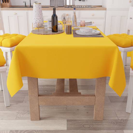 PETTI Tovaglia da Tavola in Cotone, Tovaglia Tinta Unita Giallo Latest stili